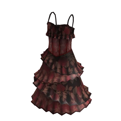 Gothic Ruffle Dress - Vampire Rose