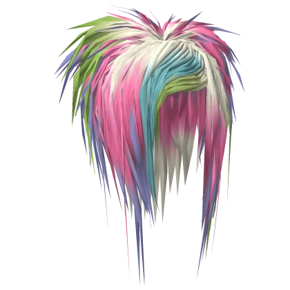 Messy Teased Sidepart (Purple/Pink/Green/Blue)