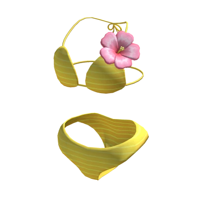 Yellow Bikini w/ Hibiscus