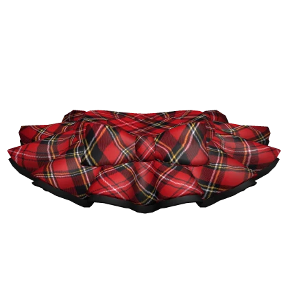 [Blush Fashion] Red Tartan Frill Skirt w/ Ribbon