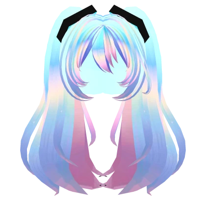 Miku Fluffy Twintails - Diamond Blue Glowing Hair