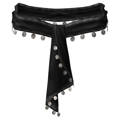 3.0 Elegant Coin Satin Black Scarf Belt