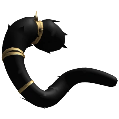 Black Goth Gold Spiked Cat Tail