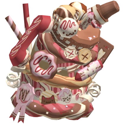 kawaii toffee cherry chocolate tier cake hat