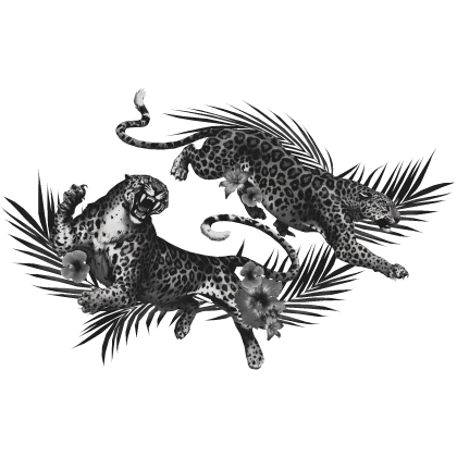 Leopard Animal Tropical McBling Harajuku Black