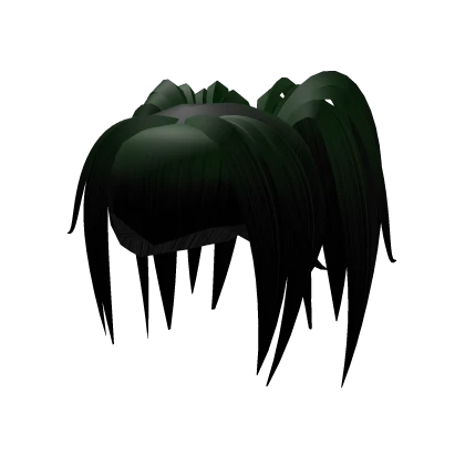 Goth v- bangs big ponytails black n green