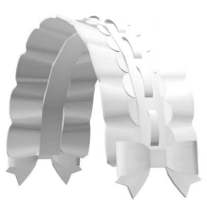 ♡꒰ sweet ruffled white laced headband 