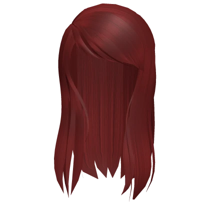2000s Long Stylish Side Swept Bangs | Red
