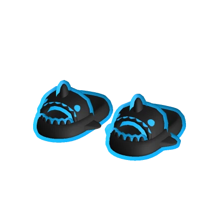 blue black cartoony shark slides