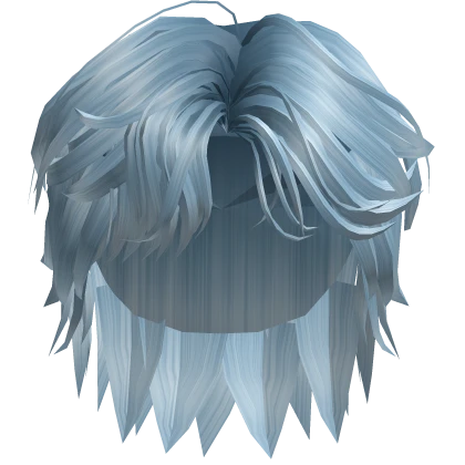 Ice Blue Messy Anime Middle Part Hair