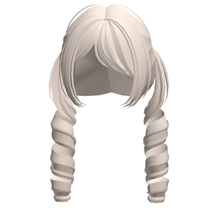 kawaii swirl pigtails side bangs hair in blonde