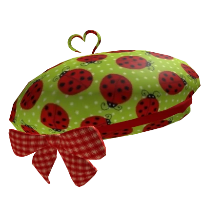 Red twee igari cottagecore ladybug beret mori kei