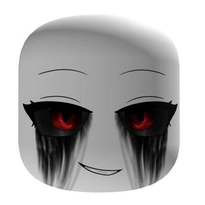 Cute black eyes evil anime girl face