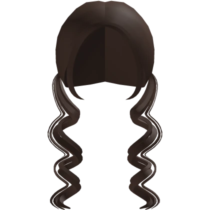 cute curly long pigtail in brown