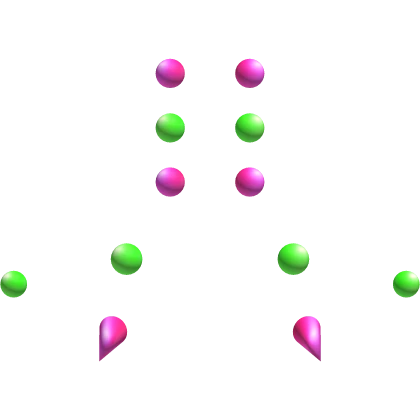 decora scene piercings in green and pink