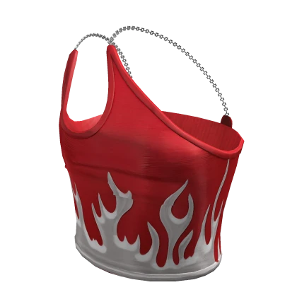 red flaming fire trendy cute chain tank top