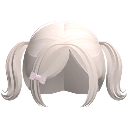 ♡ : blonde kawaii baby pigtails + bow