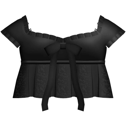 🤍 dollette frilly lace black top