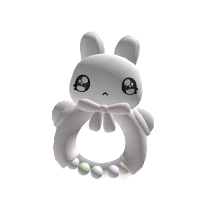 ♡ kawaii baby pink polka dot bunny rattle