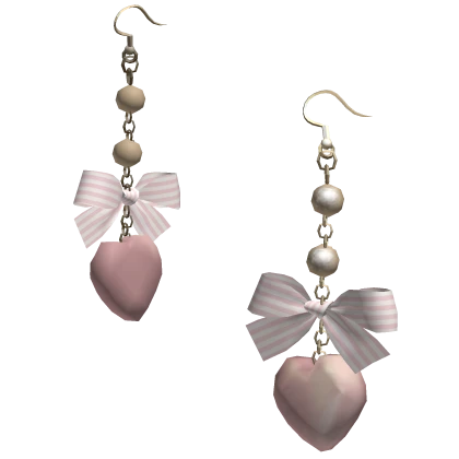🍀Kawaii Pearl Heart Earrings (Pink)