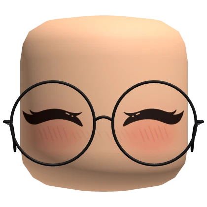 Smiley Cute face W Black Glasses