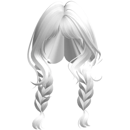 White Wavy Braided Pigtails