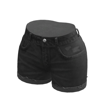 Grey Ripped Jean Shorts Y2K