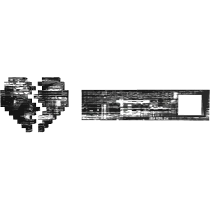 White Animated Glitch Broken Heart 8-Bit Hp Bar