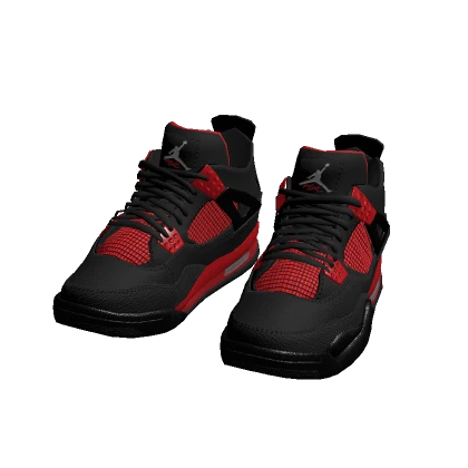 Black and Red Jordon 4s