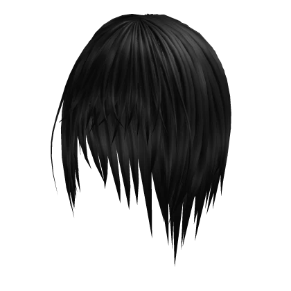 [신: messy anime emo black boy hair