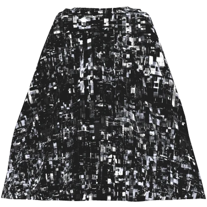 Monochrome Glitching Sparkling Cape