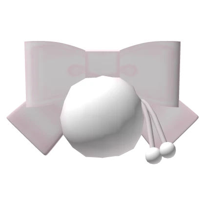 ♡ smol fluffi  bunni tail w pink bow/pommies 1.0