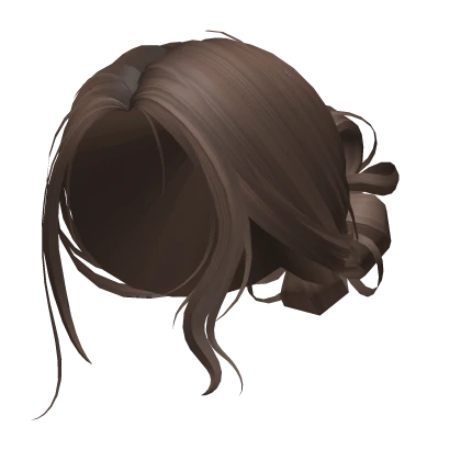 Brown Messy Low Bun
