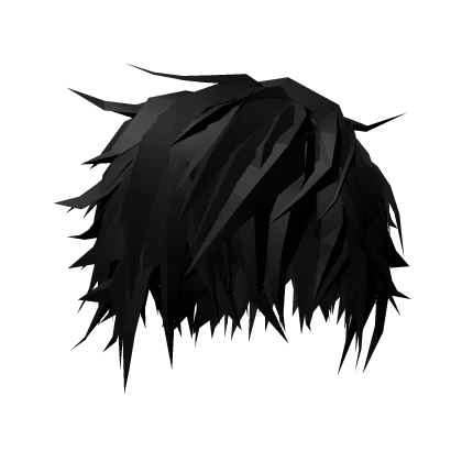 Black Anime Messy Boy Emo Hair