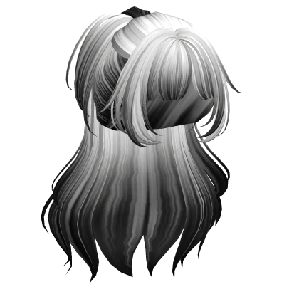 Super Fluffy Layered Anime Ponytail (Black&White)