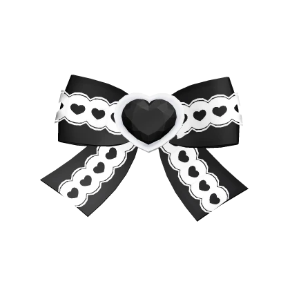 ୨୧: kawaii jirai kei hairclip bow black & pink