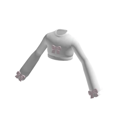 kawaii crop top with bows in white & pink