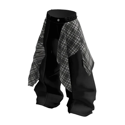 MJ - y2k Black Jeans with Flannel