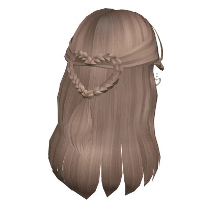 🍀Heart Braid Half Up (Milktea Brown)