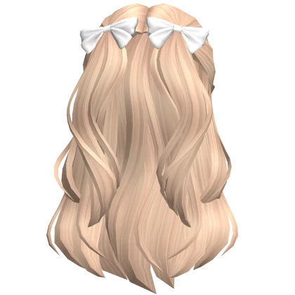 Flowy Half Up Hair /w Bows (Blonde)