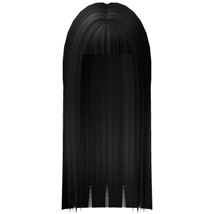Long Straight Hime Cut Hair Black