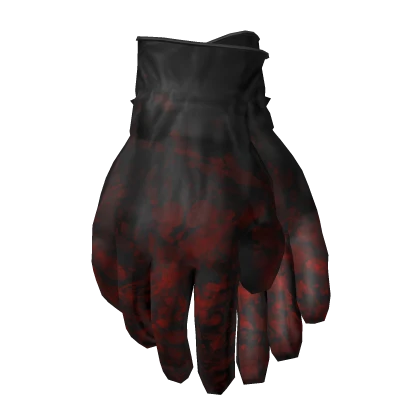 Leather gloves covered in red paint