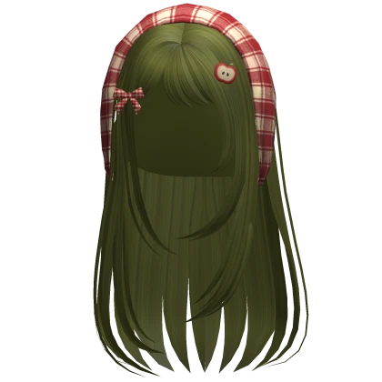 ♡ igari mori kei apple bandana hair (swamp green