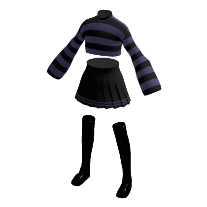 cute sweater w/ skirt and socks outfit
