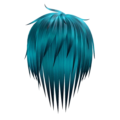 Cyan Long Vkei Scene Messy Hair