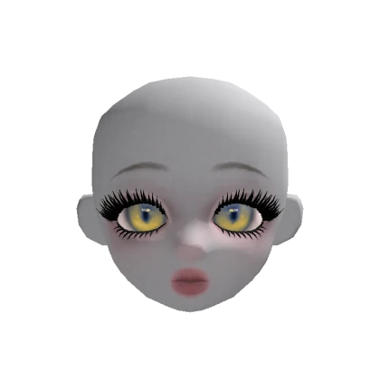 Ghost girl doll head v3 (yellow, blue)