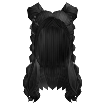 Half Up Bun w/ Twin Bubble Braids (Black)