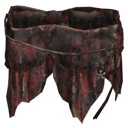 Red Japanese Ratty Ruined Scarf Waist Wrap