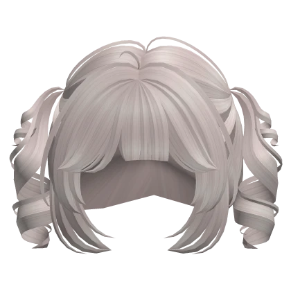 ♡ Silver / Ash Short Curly Pigtails Doll Hair