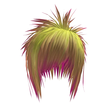 Short Messy Spiked Hair (Yellow/Pink)